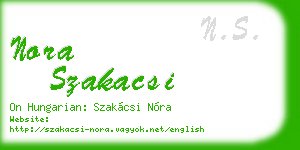 nora szakacsi business card