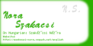 nora szakacsi business card